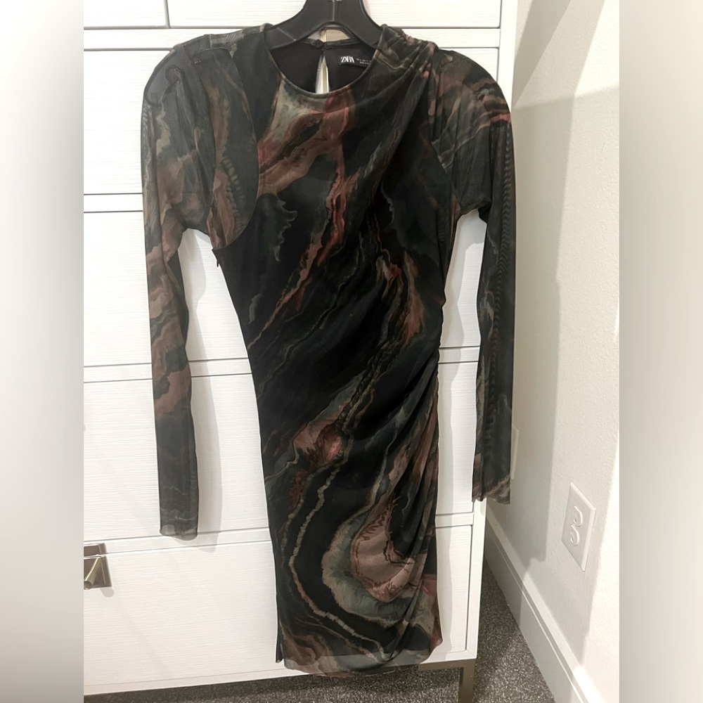 Zara fitted sheer dress, small